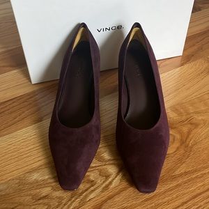 Vince Ania maroon suede pumps